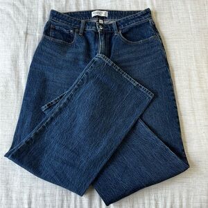 Abercrombie & Fitch Women's Straight Leg Jeans - Dark Blue Denim
